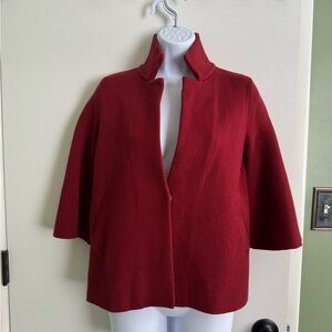 Anthropologie Red Open-Front Cardigan